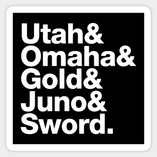 D-Day Beaches Normandy "Utah & Omaha & Gold & Juno & Sword" Sticker